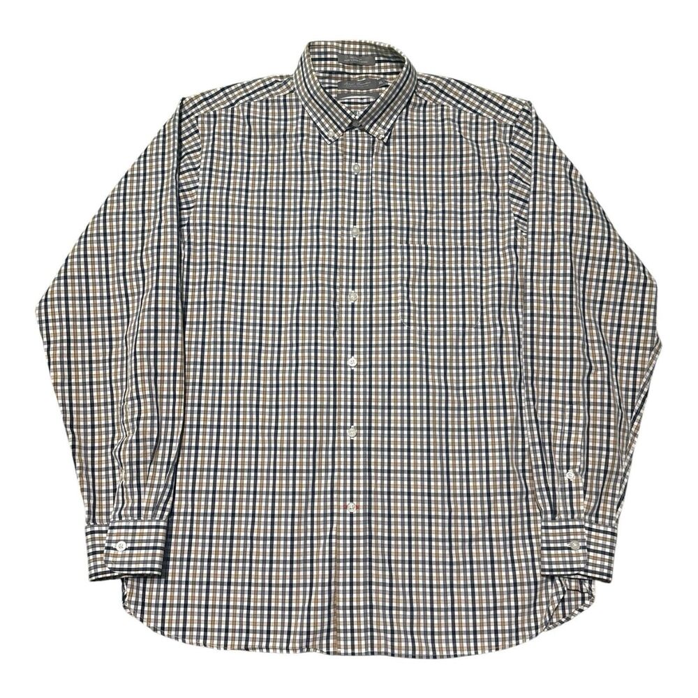 Daniel Cremieux Signature Collection Shirt XL Slim Fit Plaid Cotton Button